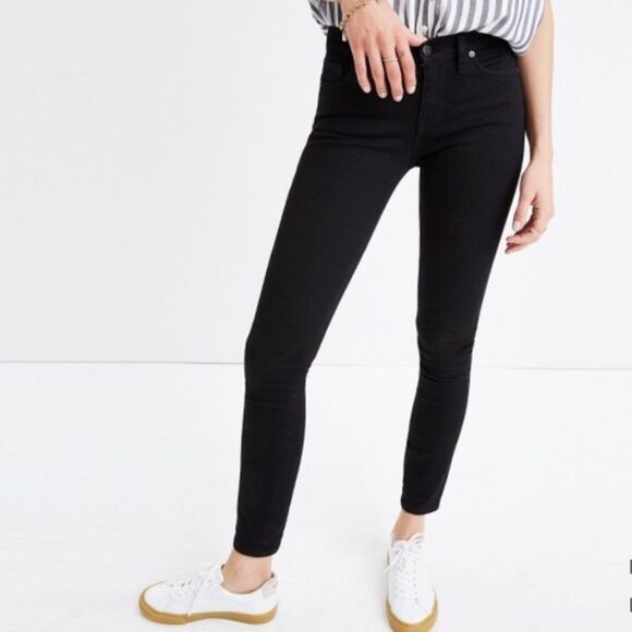 Madewell Skinny Skinny Black Mid Rise Jeans Sz 28 - Picture 1 of 7
